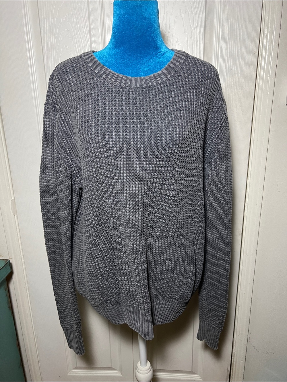 Marine Layer Cotton Waffle Knit Pullover Sweater Medium